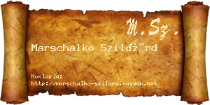 Marschalko Szilárd névjegykártya